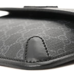 GG Supreme Monogram Web Slim Belt Bag Black Grey