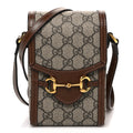 GG Supreme Monogram Mini Horsebit 1955 Crossbody Bag Beige Brown Sugar