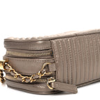 Metallic Lambskin Mini Coco Boy Camera Case Dark Gold