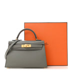 Madame Calfskin Mini Kelly Sellier 20 Gris Meyer