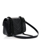 Calfskin Matelasse Monochrome Mini GG Marmont Shoulder Bag Black