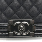 Goatskin Quilted Patent Medium Duo Boy Flap Dark Blue