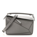 Calfskin Small Puzzle Bag Pearl Grey