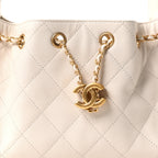 Caviar Quilted Mini Chanel 25 Handbag White