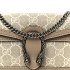 GG Supreme Monogram Textured Dollar Calfskin Super Mini Dionysus Shoulder Bag Beige Mystic White Oatmeal
