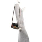 GG Supreme Monogram New Sakai Lux Calfskin Mini Padlock Flap Pocket Shoulder Bag Beige Ebony Black Cuir