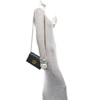 Calfskin Matelasse GG Marmont Chain Wallet Black