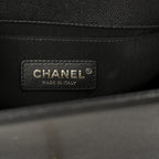 Caviar Quilted Small Boy Flap Black