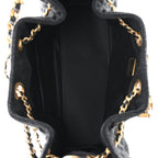 Washed Denim Quilted Mini Chanel 25 Handbag Black