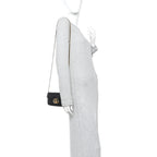 Calfskin Matelasse Super Mini GG Marmont Shoulder Bag Black
