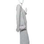 Caviar Quilted Mini Business Affinity Flap Grey