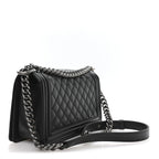 Caviar Quilted Medium Boy Flap Black
