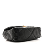 Shiny Goatskin Quilted Medium Chanel 19 Flap Black