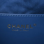 Washed Denim Quilted Mini Chanel 25 Handbag Blue