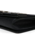 Calfskin Quilted Metal Embellished Paris Dallas Medium Boy Flap Black
