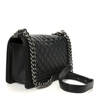 Caviar Quilted Medium Boy Flap Black