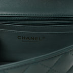 Lambskin Quilted Mini Rectangular Flap Green
