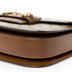 GG Supreme Monogram Azalea Calfskin Horsebit 1955 Shoulder Bag Beige Brown Sugar
