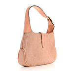 Metallic Monogram Lizard Jackie O Hobo Pink