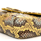 Snakeskin Matelasse GG Marmont Shoulder Bag Green Multicolor