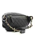 Caviar Quilted Filigree Waist Bag Black