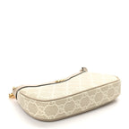 GG Supreme Monogram Textured Dollar Calfskin Web Mini Ophidia GG Handbag Beige Mystic White Oatmeal