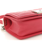 Caviar Quilted Small Boy Flap Red