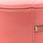 Lambskin Quilted Chanel 19 Round Clutch With Chain Pink