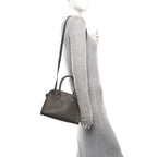 Polished Saddle Calfskin Soft Margaux 10 Bag Koala Grey