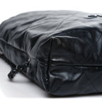 Shiny Calfskin Quilted Chanel 22 Backpack So Black