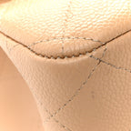 Caviar Quilted Jumbo Double Flap Beige