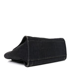 Woven Straw Raffia Large Deauville Tote Black