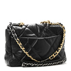Goatskin Quilted Large Chanel 19 Flap Black