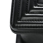Calfskin Quilted Medium Boy Flap Black