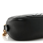Calfskin Matelasse Small GG Marmont Chain Shoulder Bag Black