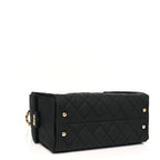 Canvas Quilted Small Chanel 25 Handbag Black