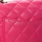 Lambskin Quilted Mini Square Flap Pink