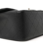 Caviar Quilted Jumbo Double Flap Black