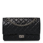 Aged Calfskin Quilted 2.55 Reissue 225 Flap Black