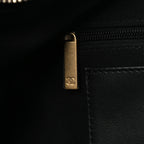 Shiny Lambskin Quilted Trendy Pockets Hobo Black