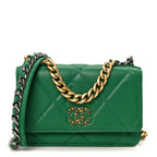 Lambskin Quilted Chanel 19 Wallet On Chain WOC Green