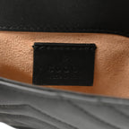 Calfskin Matelasse Super Mini GG Marmont Shoulder Bag Black