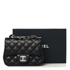 Lambskin Quilted Mini Square Flap Black