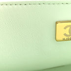 Lambskin Quilted Mini Rectangular Flap Light Green