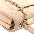 Lambskin Quilted Small Trendy CC Dual Handle Flap Bag Beige