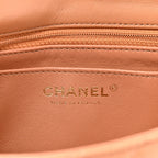 Lambskin Quilted Mini Rectangular Flap Brown