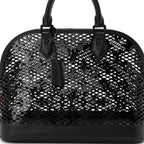 Patent Calfskin Laced Monogram Alma PM Black