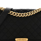 Caviar Quilted Medium Boy Flap Black