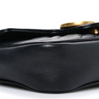 Calfskin Matelasse Super Mini GG Marmont Shoulder Bag Black