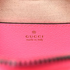 GG Supreme Monogram Textured Dollar Calfskin Web Ophidia Small Crossbody Bag Beige Ebony Fuchsia